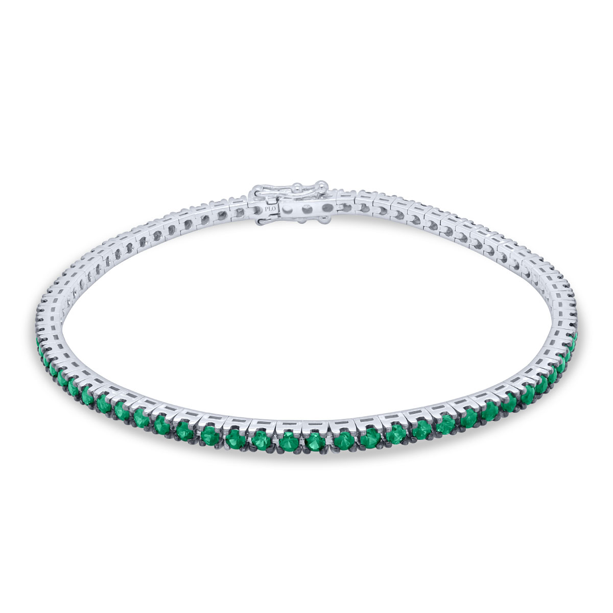 5.00 Ct Emerald Cut Lab-Created Emerald Tennis Bracelet In 14K White Gold  Plated | eBay